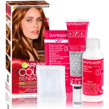 Garnier Color Sensation Permanentní barva na vlasy 6.35 zlatá mahagonová, 60+40+10ml