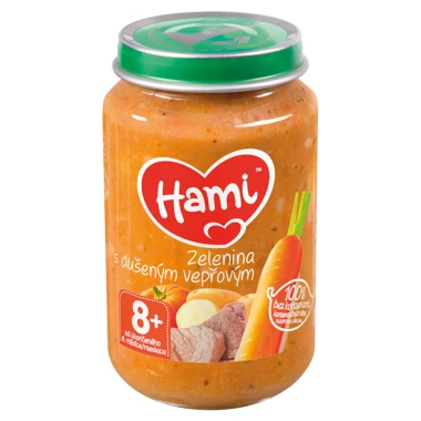 Hami Masozeleninový příkrm Zelenina s dušeným vepřovým 8+ 200 g