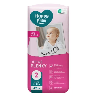 Happy Mimi Dětské plenky 2 Mini, 42 ks