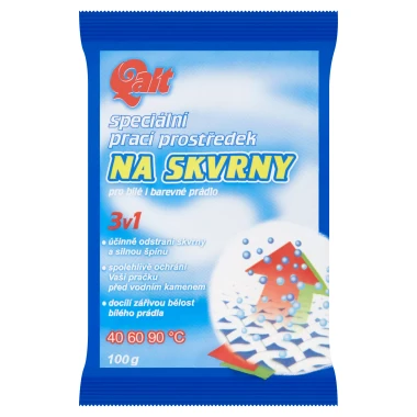 Qalt Speciální Prací prášek na skvrny pro bílé i barevné prádlo 3v1 100 g