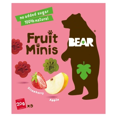 BEAR Fruit Minis jahoda a jablko 5 x 20g