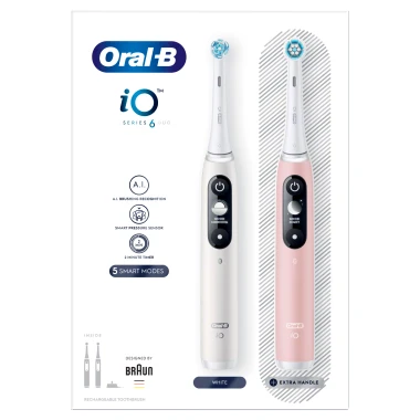 Oral-B iO 6 Elektrické zubní kartáčky bílý a růžový