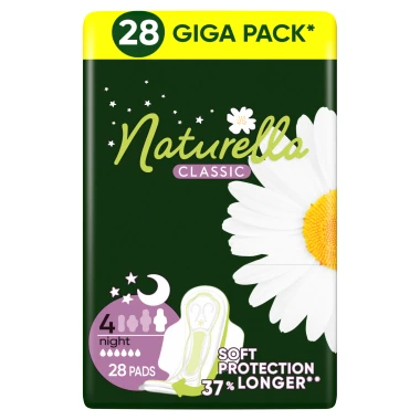 Naturella Classic Night Hygienické vložky s křidélky, vel. 4, 28 ks