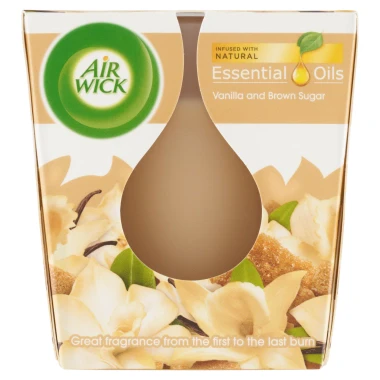 Air Wick Essential Oils Svíčka vanilka a karamel 105 g