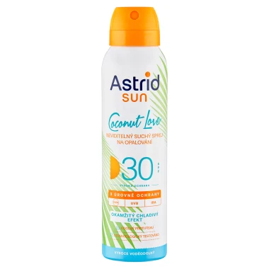 Astrid Sun Coconut Love neviditelný suchý sprej na opalování SPF 30 150 ml
