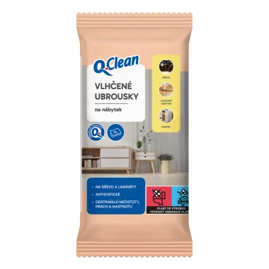 Q-Clean Vlhčené ubrousky na nábytek 40 ks