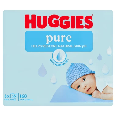 Huggies Pure dětské ubrousky 3 x 56 ks
