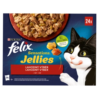 Felix Sensations Jellies kapsičky pro kočky hovězí, kuře, kachna, jehněčí v želé 24 x 85g