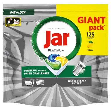 Jar Platinum All In One Kapsle do myčky nádobí Lemon 125 ks
