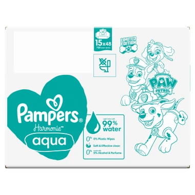 Pampers Harmonie Aqua Čisticí ubrousky 15 x 48 ks