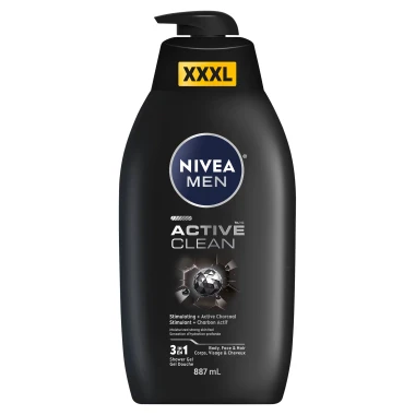Nivea Men Active Clean 3 v 1 Sprchový gel 887 ml