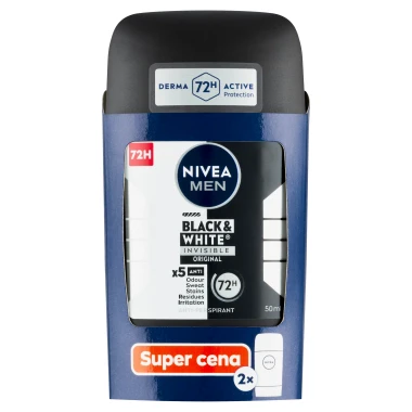 Nivea Men Black & White Invisible Original Tuhý antiperspirant 2 x 50ml