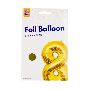 PD Party Fóliový balónek č. 8 zlatá, 86 cm