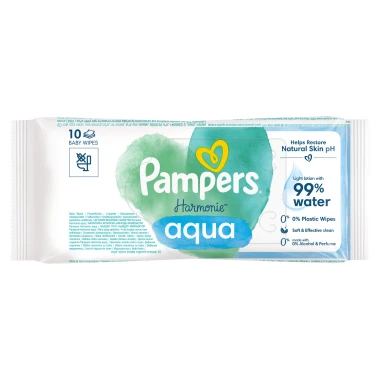 Pampers Harmonie Aqua Dětské čisticí ubrousky 10 ks