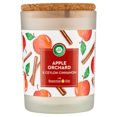 Air Wick Essential Oils Svíčka jablečný sad & cejlonská skořice 185g