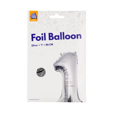 PD Party Fóliový balónek č. 1 stříbrná, 86cm