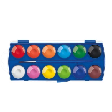 Barvy vodové 12 ks barev 30mm + štětec