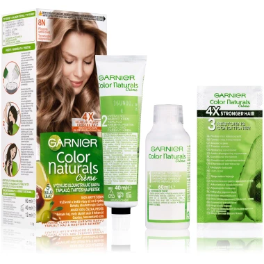 Garnier Color Naturals permanentní barva na vlasy 8N světlá blond, 60+40+12ml