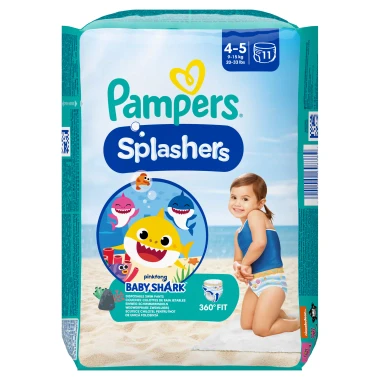 Pampers Splashers Baby Shark 4 Plenkové kalhotky do vody 11 ks