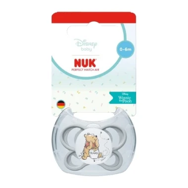 NUK Dudlík Perfect Match AIR Medvídek Pú 0-6m - mix variant 1 ks