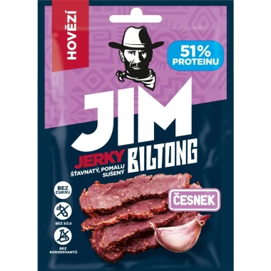 JIM Jerky Biltong hovězí česnek 20 g