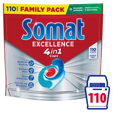 Somat Excellence 4in1 kapsle do myčky na nádobí 110 ks