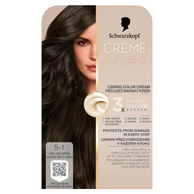 Schwarzkopf Creme Supreme Pečující barvicí krém 5-1 chladná světlá hnědá
