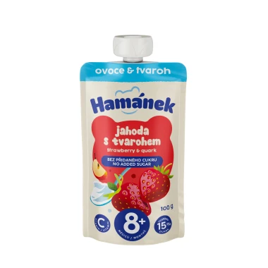 Hamánek Přesnídávka jahoda s tvarohem 6m+ 100 g