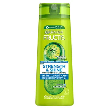 Garnier Fructis Strength & Shine Posilující šampon pro všechny typy vlasů bez lesku a síly, 400