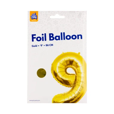 PD Party Fóliový balónek č. 9, zlatá 86 cm