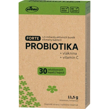 Vitar Probiotika forte + vláknina + vitamin C 30 kapslí 11,5 g