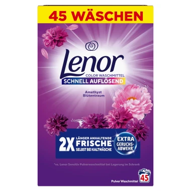 Lenor Amethyst Flower prací prášek na barevné prádlo 45 PD