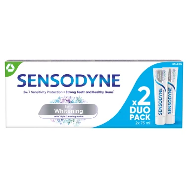 Sensodyne Extra Whitening zubní pasta s fluoridem 2 x 75 ml