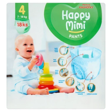 Happy Mimi Pants plenkové kalhotky 4 (7-18kg) 18 ks