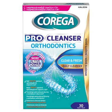 Corega Pro Cleanser Orthodontics čisticí tablety 30 ks