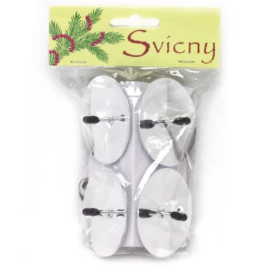 Držák na svíčky 5 cm stříbrný 4 ks