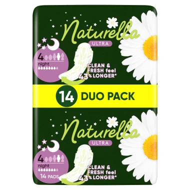 Naturella DuoNight Ultra Hygienické vložky s křidélky 14 ks