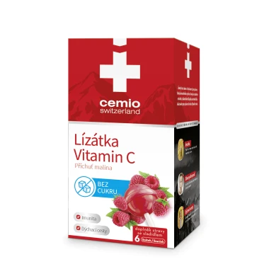 Cemio Lízátka s vitamin C malina 6 ks