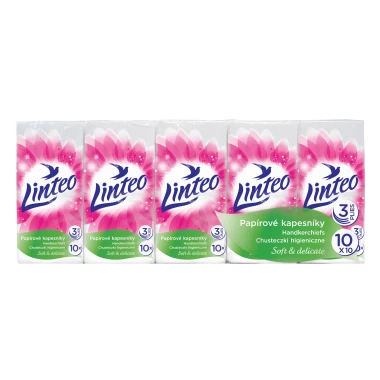 Linteo Papírové kapesníky 3vrstvé 10 x 10