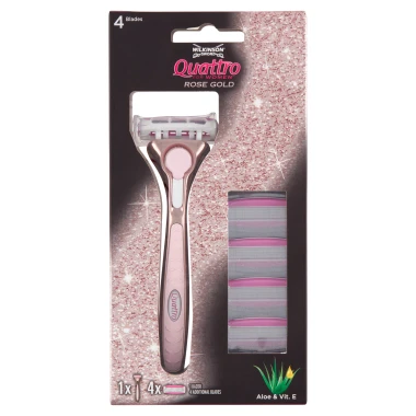 Wilkinson Sword Quattro for Women RoseGold holicí strojek se 4 náhradními břity