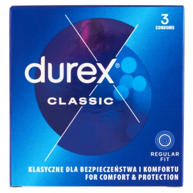 Durex Classic Regular Fit Kondomy 3 ks
