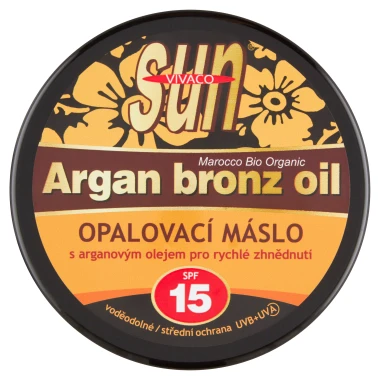 VIVACO Sun Opalovací máslo s arganovým olejem pro rychlé zhnědnutí SPF 15 200 ml