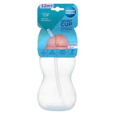 Canpol Babies Sportovní láhev se slámkou 12m+ 370 ml