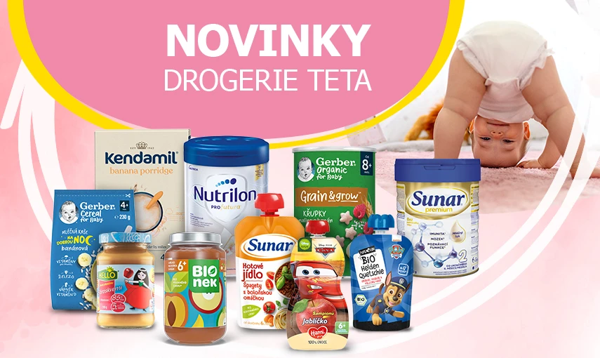 Nová mléka, kaše, příkrmy, kapsičky pro vaše děti hlavní banner