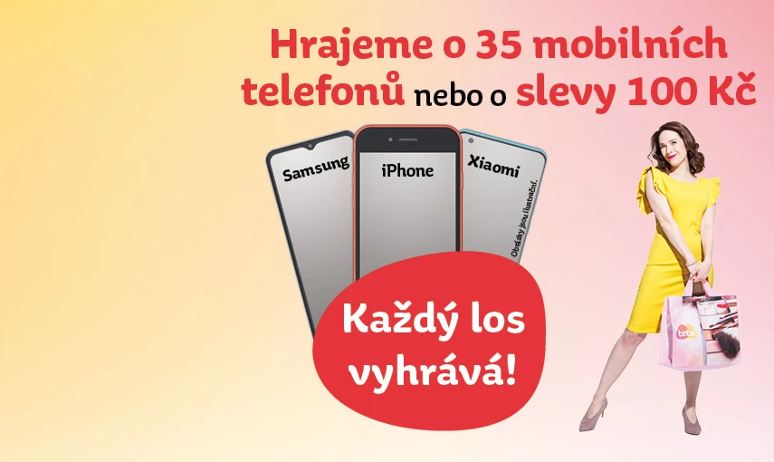 Nakupte a vyhrajte mobil nebo slevu 100 Kč hlavní banner